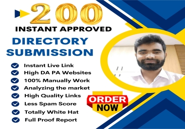 Instant Approved 200 Directory backlinks for website ranking