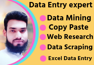 I will be your personal data entry copy paste web research lead generation
