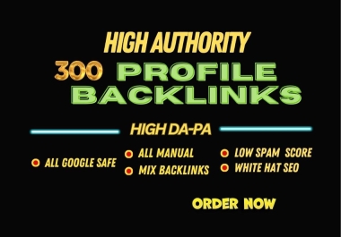 Get Manually 250 HQ dofollow & nofollow mix Profile Backlinks