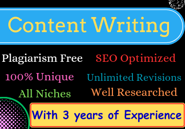 I will provide you 500-1000 words SEO optimized content for your website