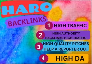 I will get high-quality backlinks with haro pitches.