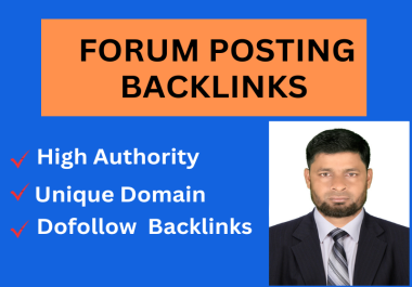 I will do manual unique forum posting dofollow SEO backlinks