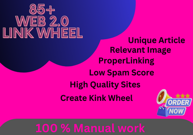 I will do 85 Quality web 2 link wheel Backlink on High DA Website