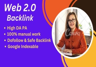 I Will create 250 web2.0 Backlinks High Da Pa Authority.