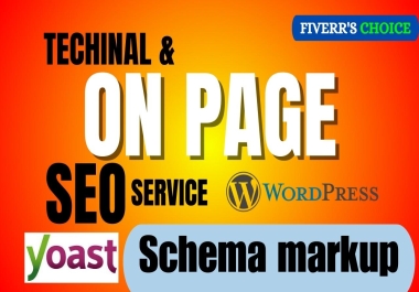 On page seo,  Technical seo and schema markup for website ranking