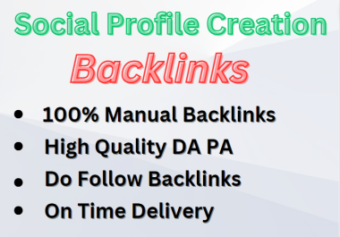 I will build 35 Social Media Profile creation backlink or profile setup