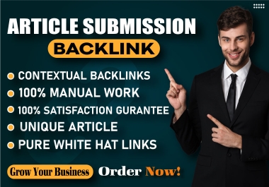 I will make 35 unique Contextual Article Backlinks From High Authority DA PA Sites