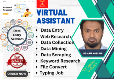 I will be virtual assistant in Data Entry and Lead Generation