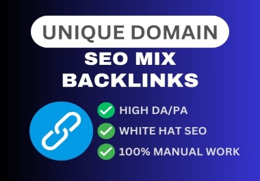I will manually create 100 unique mix  backlinks to high authority websites