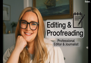 I will professionally proofread and copy edit your work