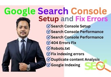 I will setup google search console,  fix indexing issue,  errors and XML sitemap