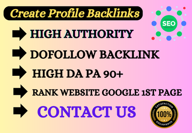 Boost Your Site providing 20 High Authority Profile Backlink DA90+ PA90+