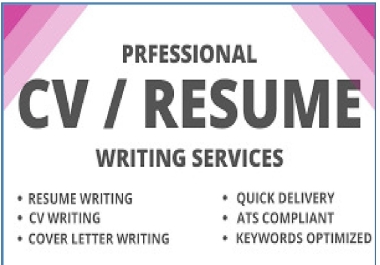 I will provide professional resume/CV writing services