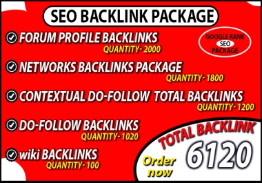 6120 Dofollow Backlinks -Article directories-Forum Profile-Scl Profiles-Web 2.0- Mix