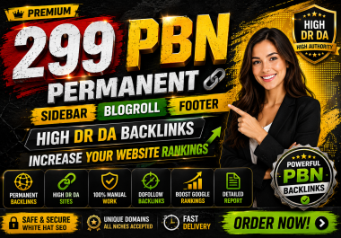 Premium 299 PBN Permanent Sidebar Blogroll Footer DR DA To Increase Your Website Rankings