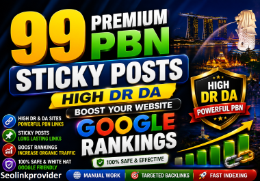 Premium 99 PBN Sticky Posts on DA 50+ Sites to Boost Your Website Rankings