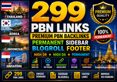 Premium 299 PBN Permanent Sidebar Blogroll Footer DR DA To Increase Your Website Rankings