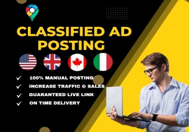 I will personally provide 100 classified ads on the top ranking ads posting websites