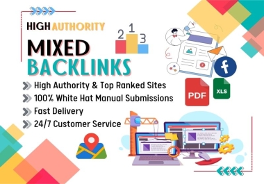 I will manually do 100 high authority mixed backlinks to boost ranking