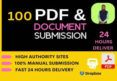 I will provide a PDF submission to 100 document sharing sites