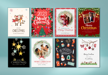 Customize Christmas & New Year Greeting Cards,  Invitations and Sale Flyers