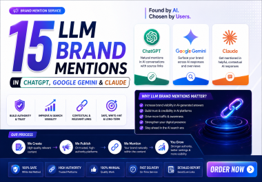 15 AI Brand Mentions and Guest Post for ChatGPT,  Google Gemini & Claude