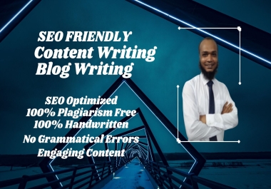 I will write 1000 words SEO article and content writing on any niche