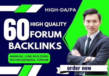 I will manually provide 60 forum posting backlinks on high da pa sites