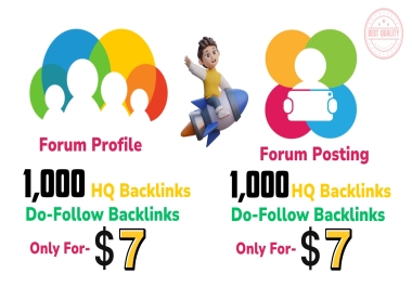 1000 Forum profile or 1000 Forum posting backlinks for your website
