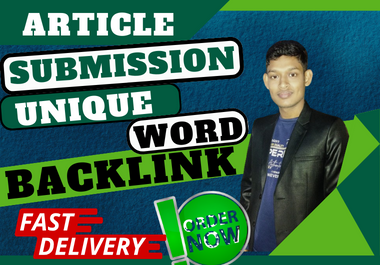 i will create 50 Article Submission backlink
