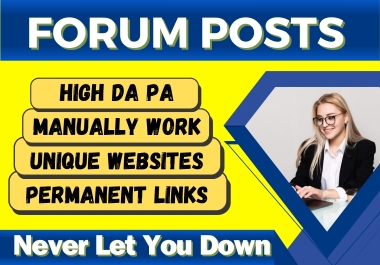 50 Forum Posts or Forum Posting authority links backlinks.