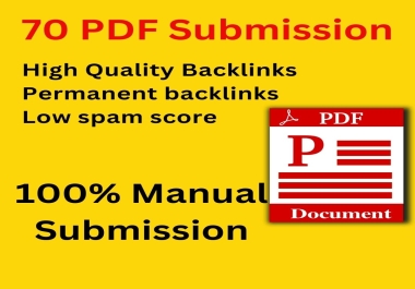 Get Top 70 PDF submission backlinks to high authority pdf sharing sites
