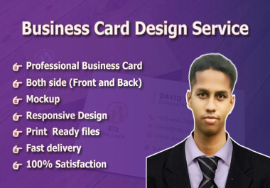 Business or Visiting cards double side design front and back