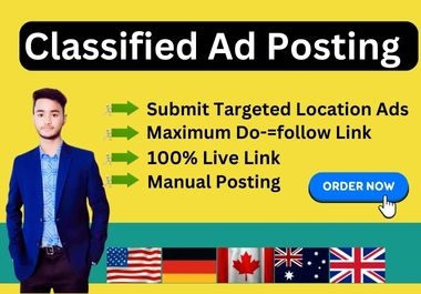 I will do 70 classified ad posting in top sites worldwide