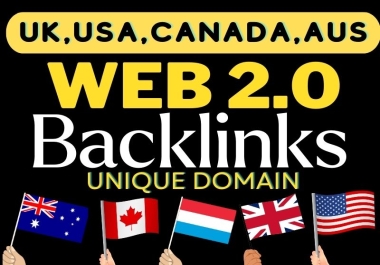I will manually publish 120 web 2.0 Backlinks UK,  USA,  CANADA,  AUS with high DA/PA Site.