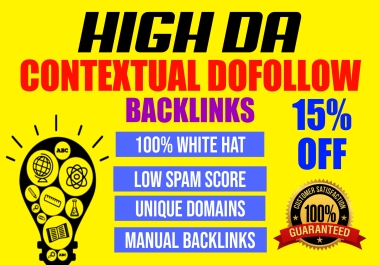 I will build high da contextual SEO dofollow backlinks