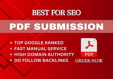 I will do manually PDF Article submission to top 100 pdf sharing sites