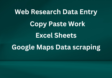 I will do Online or Ofline Excel Data Entry,  Web Research,  Copy and Paste