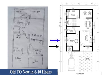 I will modify or redraw or convert old to new 2d floor plans in 6-10 hrs