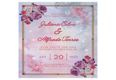 I will design attractive and unique wedding card in just 4hrs