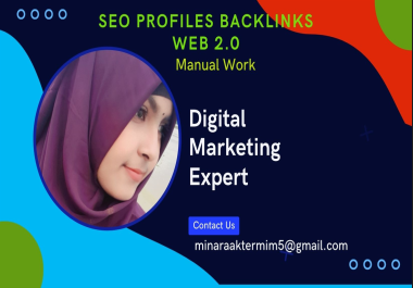 You will get off page SEO service,  premium quality web 2 0 and profile backlinks
