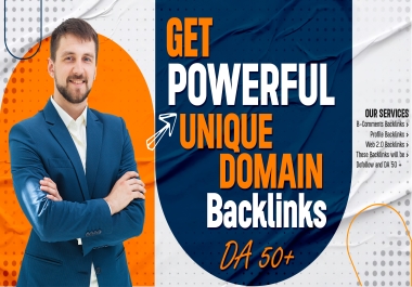 Get Top Quality 150 Unique Domain Da 50+ Seo Backlinks Manually