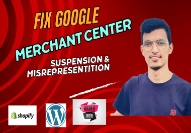 I will setup google merchant center suspension, misrepresentation and claim website.