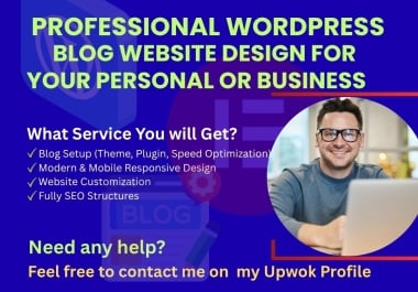 WordPress blog website design service for your Personal or business purposes