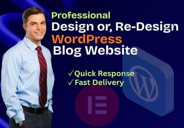 I will design and redesign SEO-friendly,  responsive WordPress blog websites using Elementor Pro