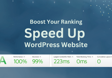 I will do WordPress speed up optimization,  increase your business