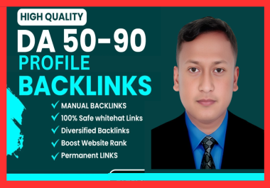 50 Profile Creation Backlink high DA 90 Manual working