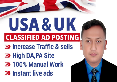 build 50 ads posting backlinks and USA UK ASU Canada ad post