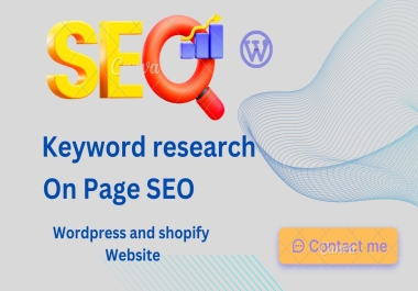 I will do on page SEO and keyword research for your website