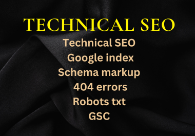 I will fix technical SEO,  google index,  schema markup,  404 errors,  robots txt